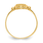14k 6.0x7.5mm Closed Back Childs Fancy Oval Signet Ring