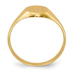 14k 6.5x7.5mm Closed Back Childs Oval Signet Ring