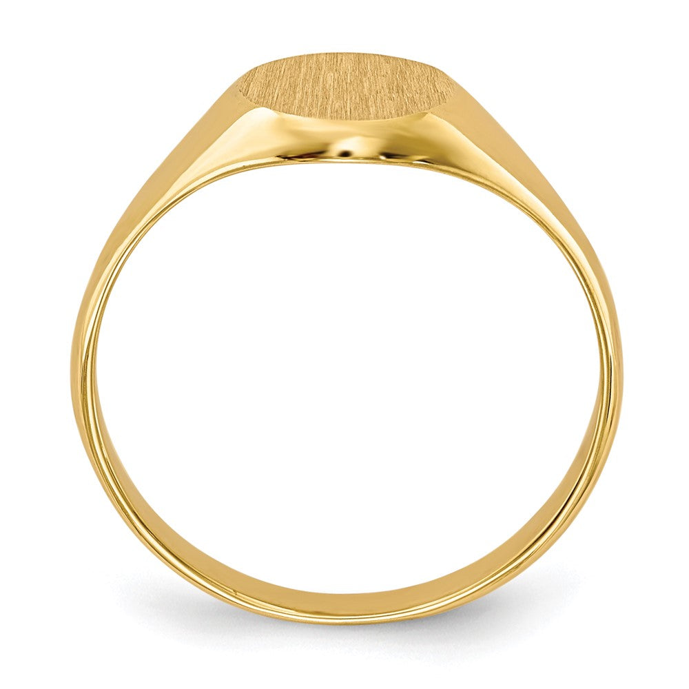 14k 6.5x7.5mm Closed Back Childs Oval Signet Ring