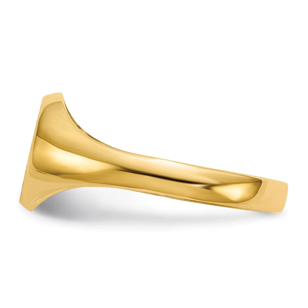 14k 6.5x7.5mm Closed Back Childs Oval Signet Ring