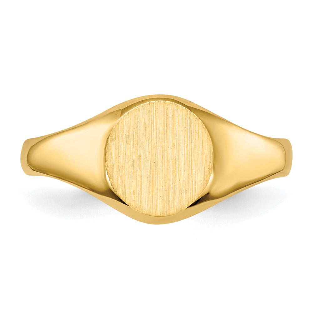 14k 6.5x7.5mm Closed Back Childs Oval Signet Ring