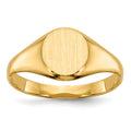 14k 6.5x7.5mm Closed Back Childs Oval Signet Ring