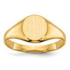 14k 6.5x7.5mm Closed Back Childs Oval Signet Ring