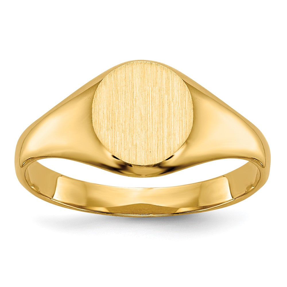 14k 6.5x7.5mm Closed Back Childs Oval Signet Ring