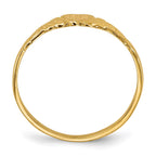14k 4.0x4.25mm Closed Back Childs Heart Signet Ring