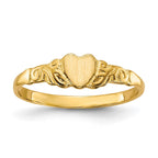 14k 4.0x4.25mm Closed Back Childs Heart Signet Ring