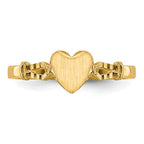 14k 5.0x5.0mm Open Back Childs Heart Signet Ring