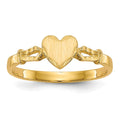 14k 5.0x5.0mm Open Back Childs Heart Signet Ring