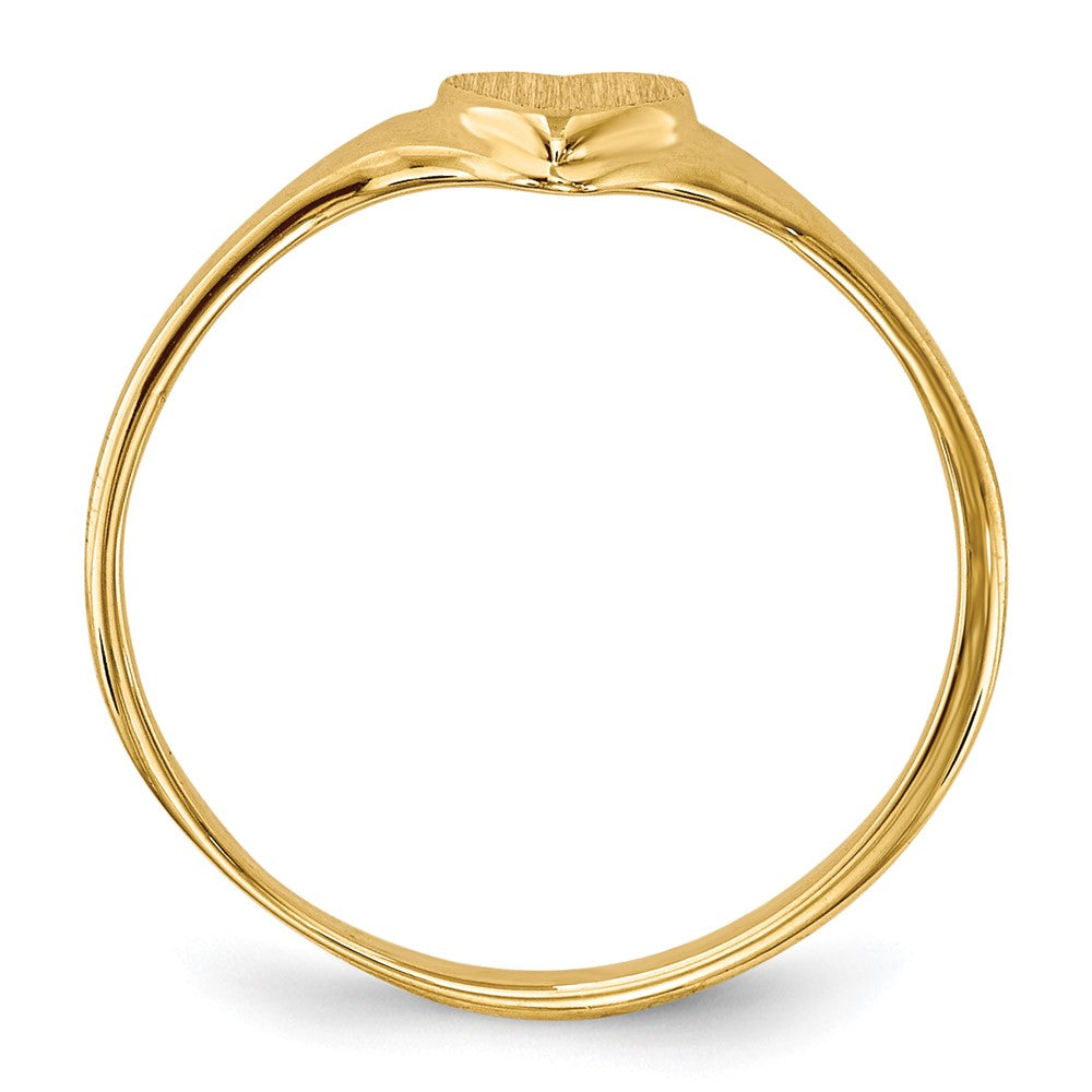 14k 4.5x4.0mm Open Back Childs Heart Signet Ring