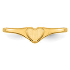14k 4.5x4.0mm Open Back Childs Heart Signet Ring