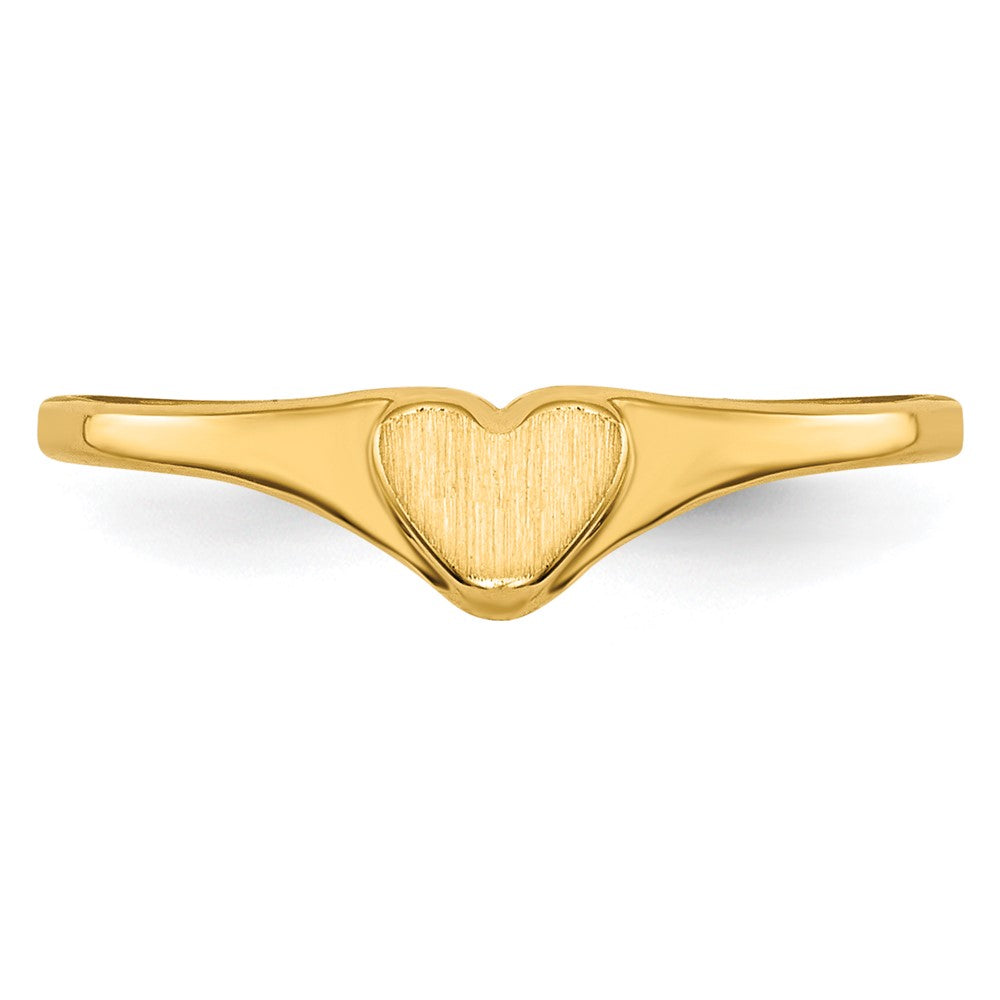 14k 4.5x4.0mm Open Back Childs Heart Signet Ring