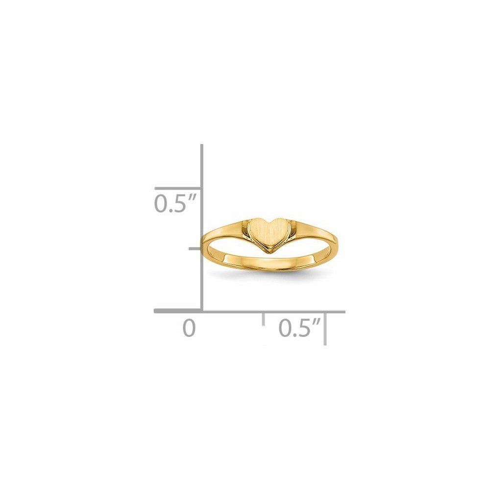 14k 4.5x4.0mm Open Back Childs Heart Signet Ring