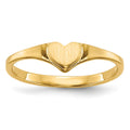 14k 4.5x4.0mm Open Back Childs Heart Signet Ring