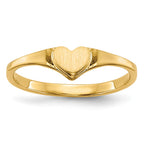 14k 4.5x4.0mm Open Back Childs Heart Signet Ring