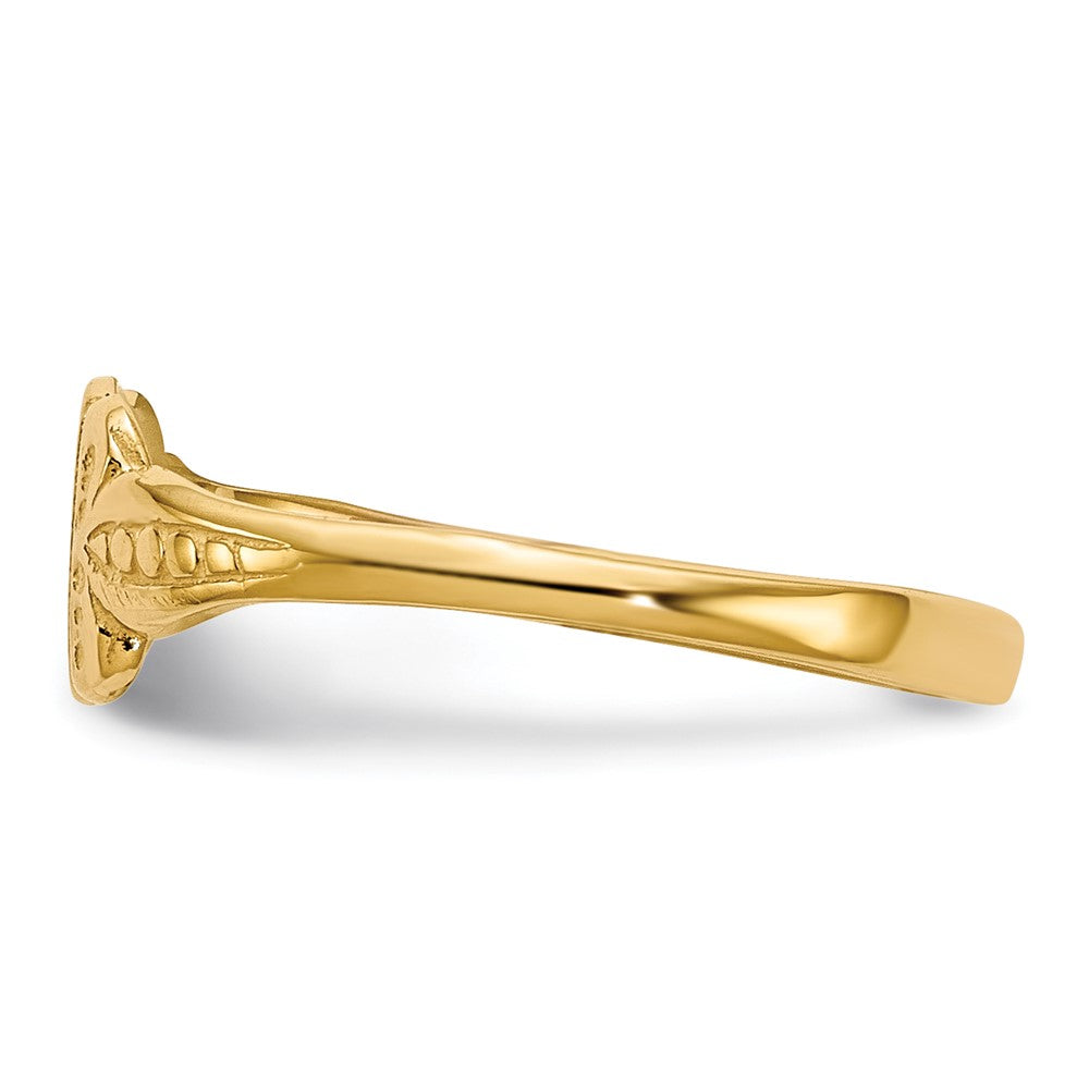 14k 3.5x5.25mm Closed Back Childs Fancy Oval Signet Ring