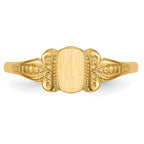 14k 3.5x5.25mm Closed Back Childs Fancy Oval Signet Ring