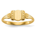 14k 3.5x5.25mm Closed Back Childs Fancy Oval Signet Ring