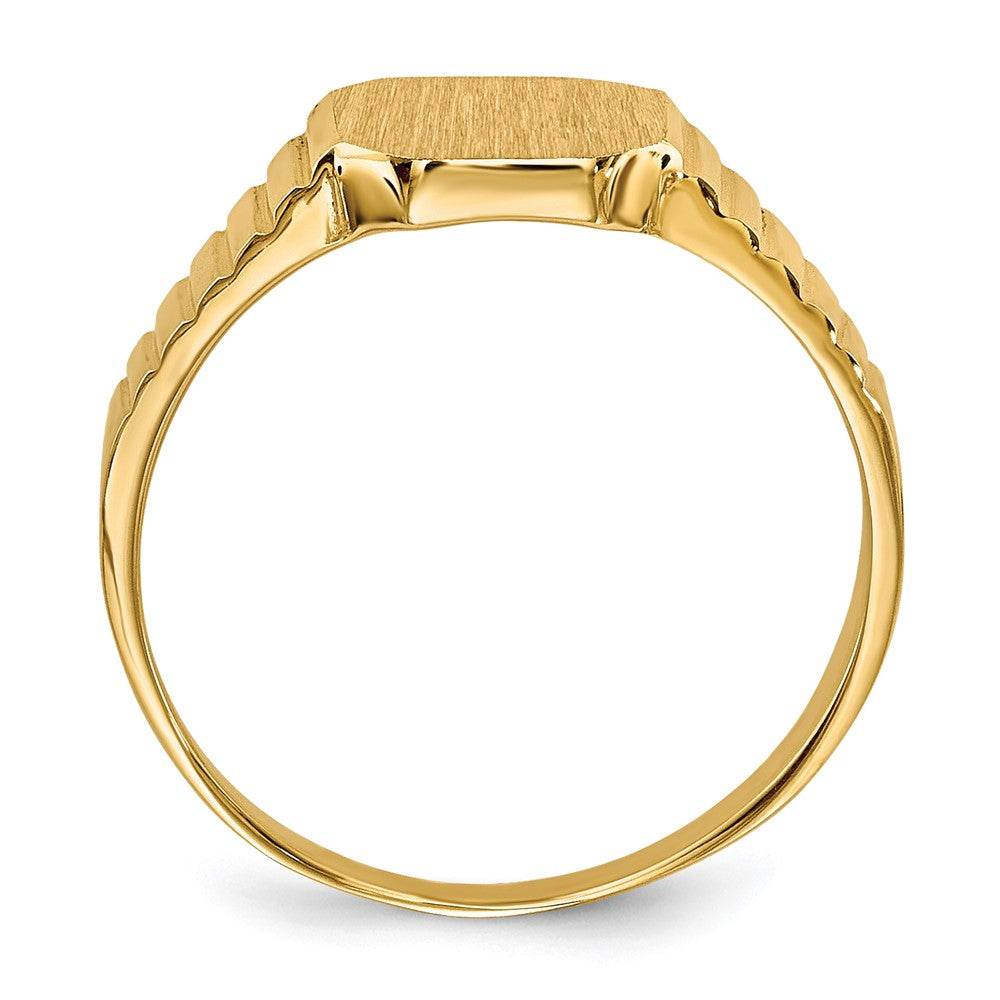 14k 7.5x6.0mm Open Back Childs Octagonal Signet Ring