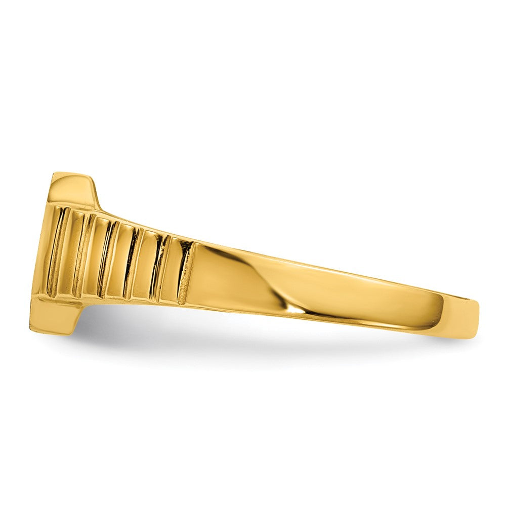 14k 7.5x6.0mm Open Back Childs Octagonal Signet Ring