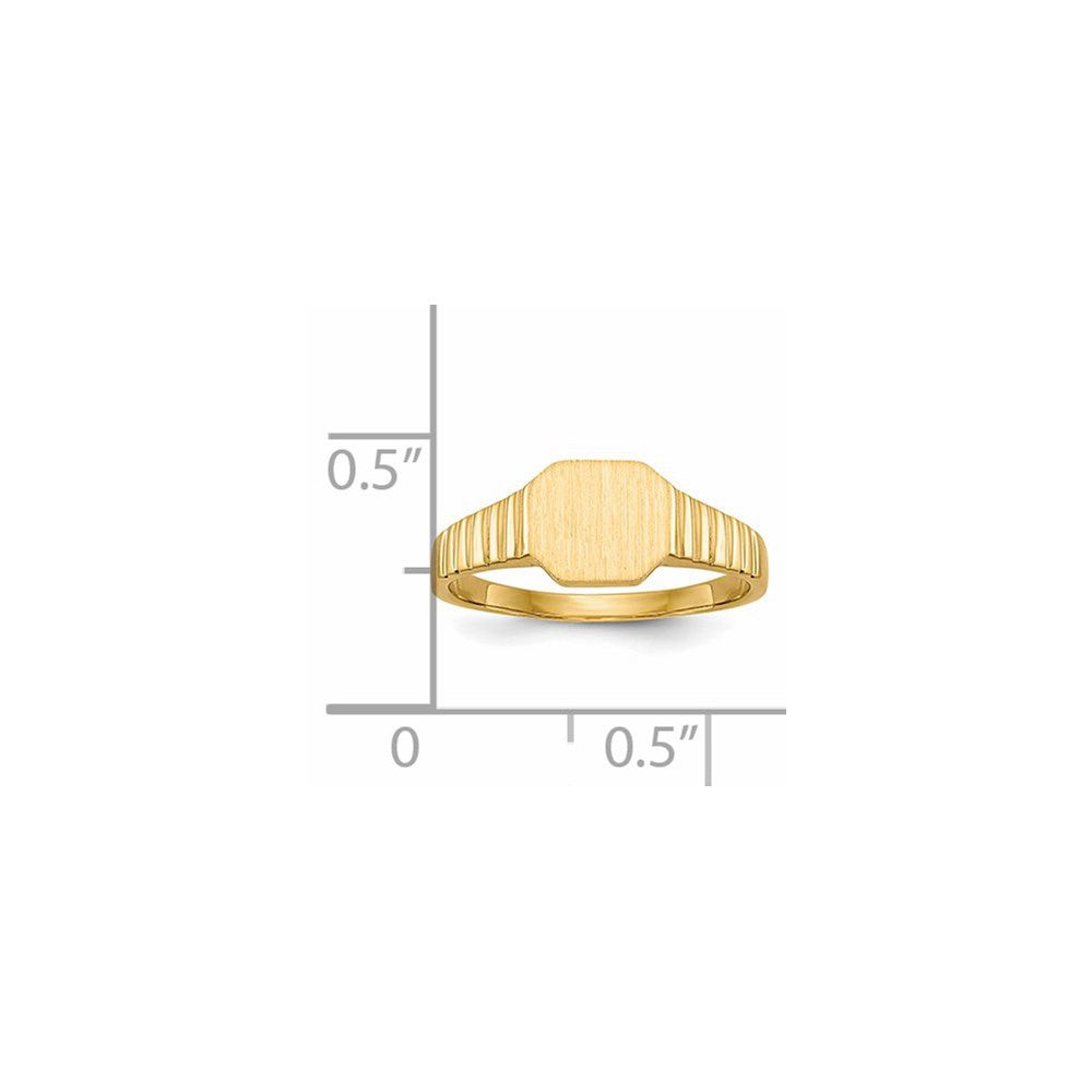 14k 7.5x6.0mm Open Back Childs Octagonal Signet Ring