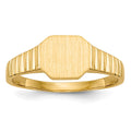 14k 7.5x6.0mm Open Back Childs Octagonal Signet Ring