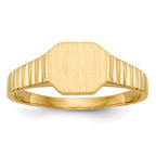 14k 7.5x6.0mm Open Back Childs Octagonal Signet Ring