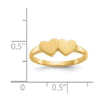 14k 5.5x5.0mm Open Back Double Heart Signet Ring