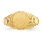 14k 10.5x9.5mm Oval Open Back Mens Signet Ring