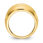 14k Polished Scalloped Dome Ring