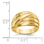 14k Polished Scalloped Dome Ring