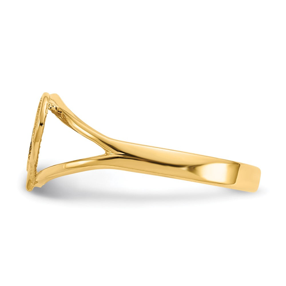 14k Polished MOM in Heart Ring
