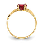 14k January CZ Heart Birthstone Claddagh Ring