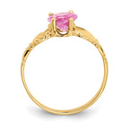 14k October CZ Heart Birthstone Claddagh Ring