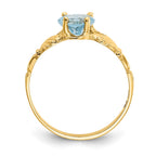 14k December CZ Heart Birthstone Claddagh Ring