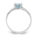 14k White Gold December CZ Heart Birthstone Claddagh Ring