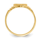 14K Satin 7.0x6.5mm Closed Back Childs Heart Signet Ring