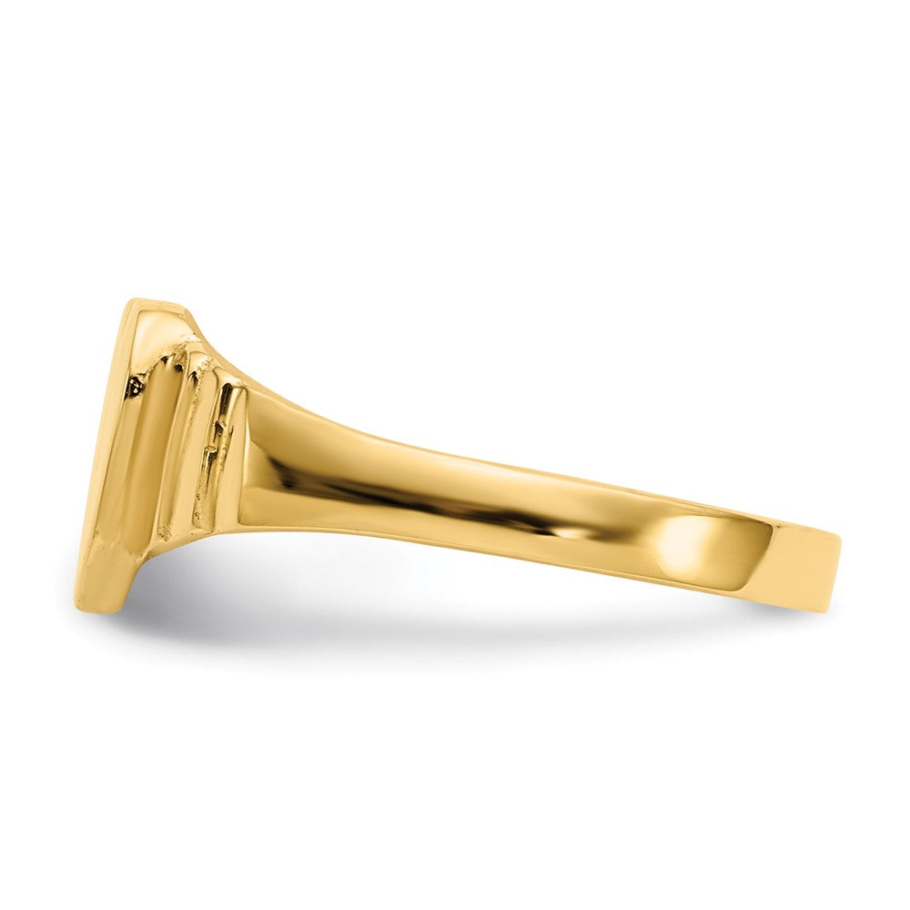 14K Satin 7.0x6.5mm Closed Back Childs Heart Signet Ring