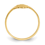 14K 3.5x6.0mm Closed Back Childs Polished Center Filigree Oval Signet Ring