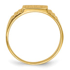 14K Satin 6.5x5.2mm Closed Back Baby Rectangular Signet Ring