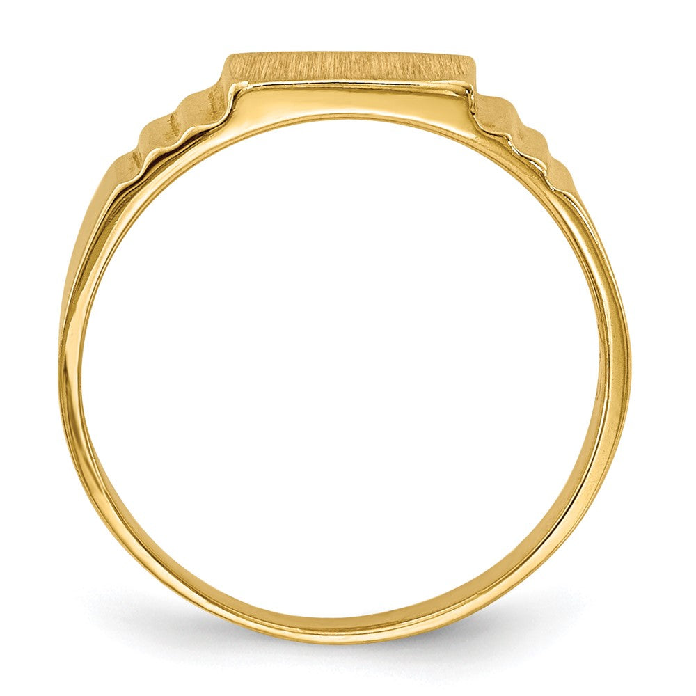 14K Satin 6.5x5.2mm Closed Back Baby Rectangular Signet Ring