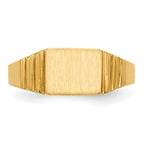14K Satin 6.5x5.2mm Closed Back Baby Rectangular Signet Ring
