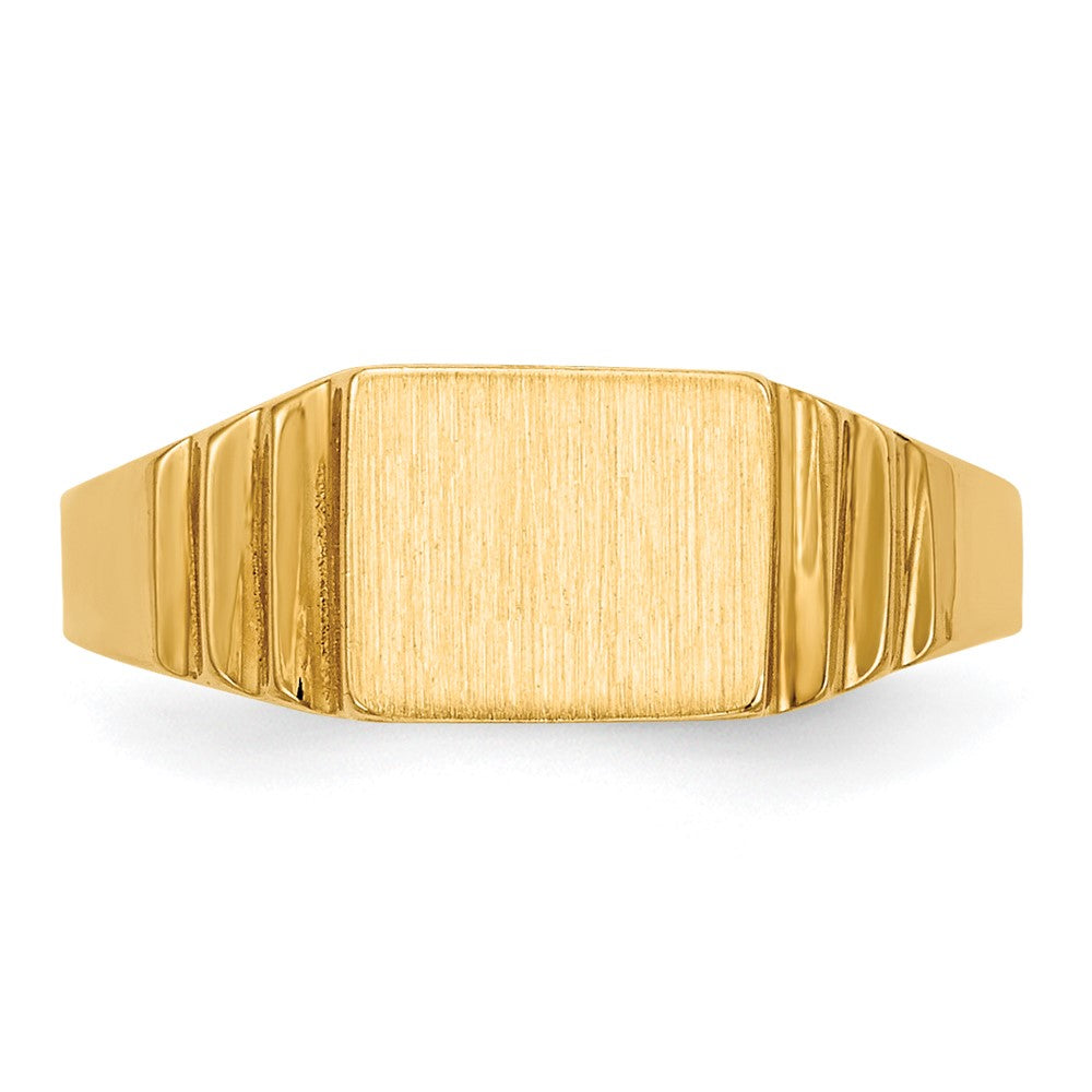 14K Satin 6.5x5.2mm Closed Back Baby Rectangular Signet Ring