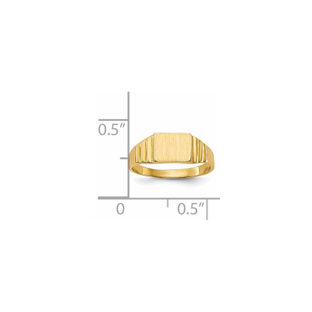 14K Satin 6.5x5.2mm Closed Back Baby Rectangular Signet Ring
