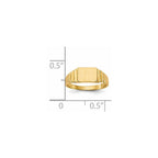 14K Satin 6.5x5.2mm Closed Back Baby Rectangular Signet Ring