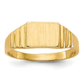 14K Satin 6.5x5.2mm Closed Back Baby Rectangular Signet Ring