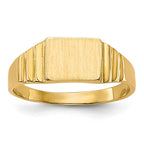 14K Satin 6.5x5.2mm Closed Back Baby Rectangular Signet Ring