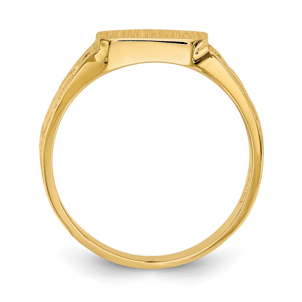 14K Polished 8.0x8.25mm Closed Back Childs Square Signet Ring