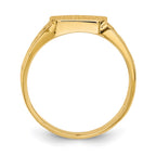 14K Polished 8.0x8.25mm Closed Back Childs Square Signet Ring