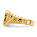 14K Polished 8.0x8.25mm Closed Back Childs Square Signet Ring