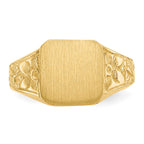 14K Polished 8.0x8.25mm Closed Back Childs Square Signet Ring